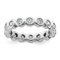 14k White Gold Polished Bezel-set 1 carat Diamond Complete Eternity Band