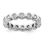 14k White Gold Polished Bezel-set 1 carat Diamond Complete Eternity Band