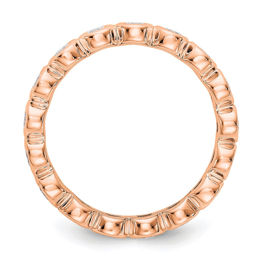 14k Rose Gold Polished Bezel-set 1 carat Diamond Complete Eternity Band