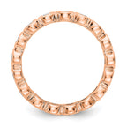 14k Rose Gold Polished Bezel-set 1 carat Diamond Complete Eternity Band