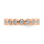14k Rose Gold Polished Bezel-set 1 carat Diamond Complete Eternity Band