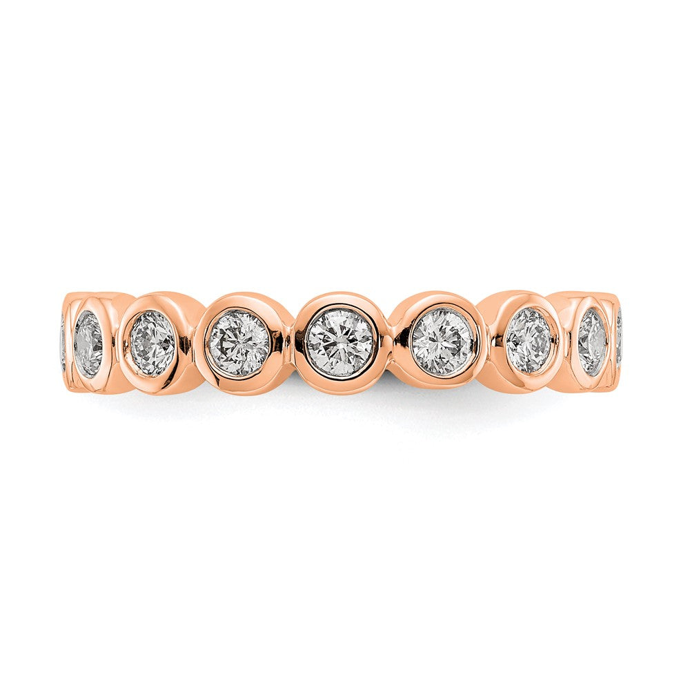 14k Rose Gold Polished Bezel-set 1 carat Diamond Complete Eternity Band