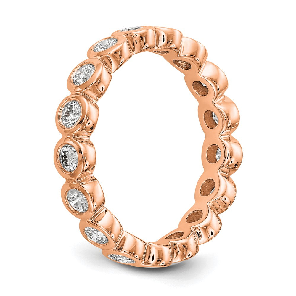 14k Rose Gold Polished Bezel-set 1 carat Diamond Complete Eternity Band