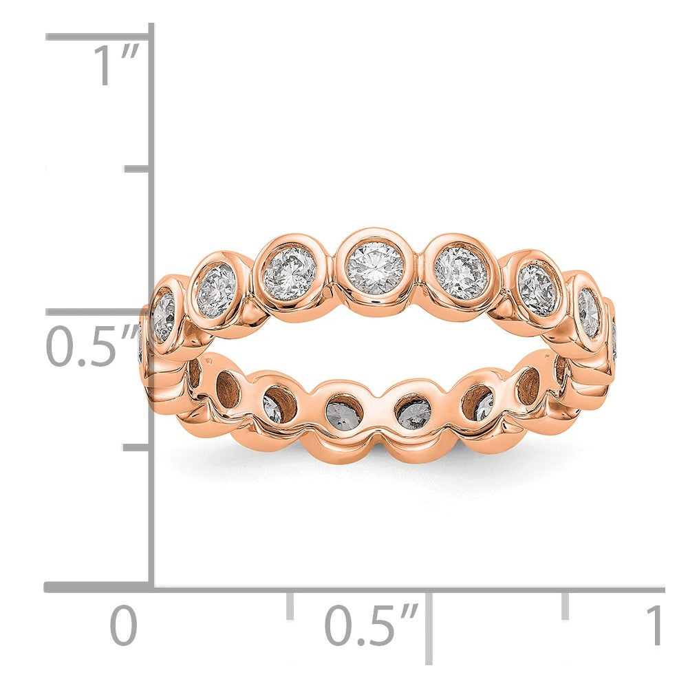 14k Rose Gold Polished Bezel-set 1 carat Diamond Complete Eternity Band