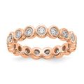 14k Rose Gold Polished Bezel-set 1 carat Diamond Complete Eternity Band
