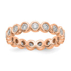 14k Rose Gold Polished Bezel-set 1 carat Diamond Complete Eternity Band