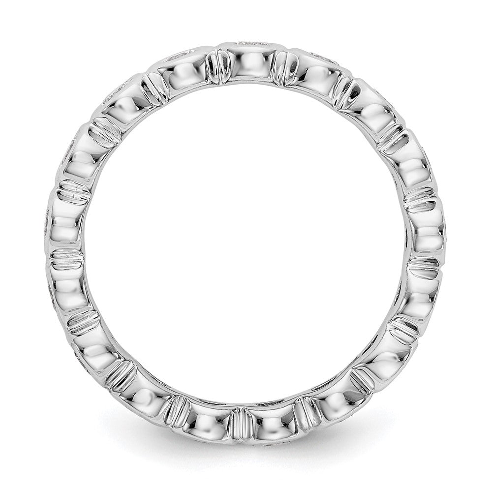 14k White Gold Polished Bezel-set 1 carat Diamond Complete Eternity Band
