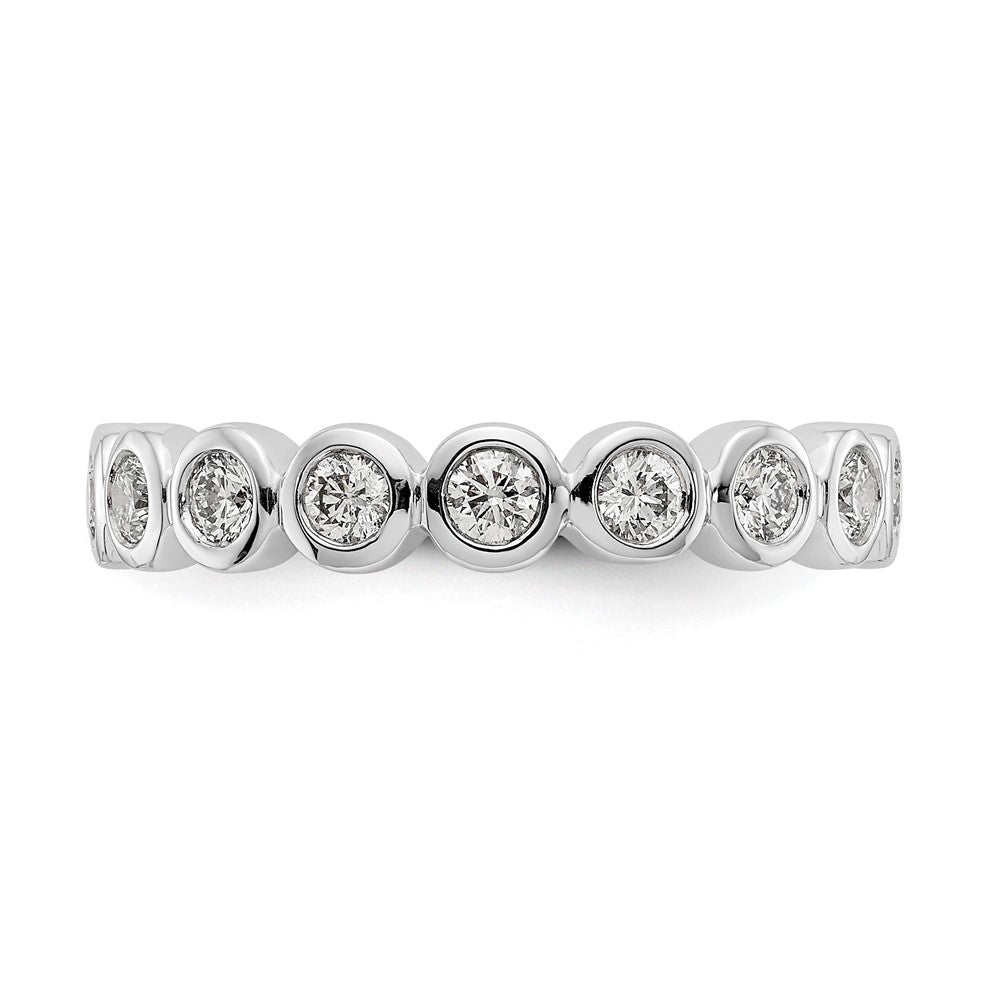 14k White Gold Polished Bezel-set 1 carat Diamond Complete Eternity Band