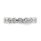 14k White Gold Polished Bezel-set 1 carat Diamond Complete Eternity Band