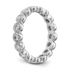 14k White Gold Polished Bezel-set 1 carat Diamond Complete Eternity Band