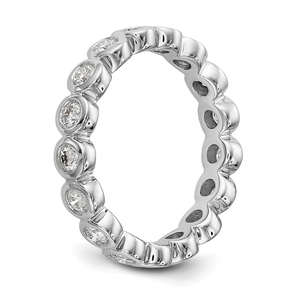 14k White Gold Polished Bezel-set 1 carat Diamond Complete Eternity Band