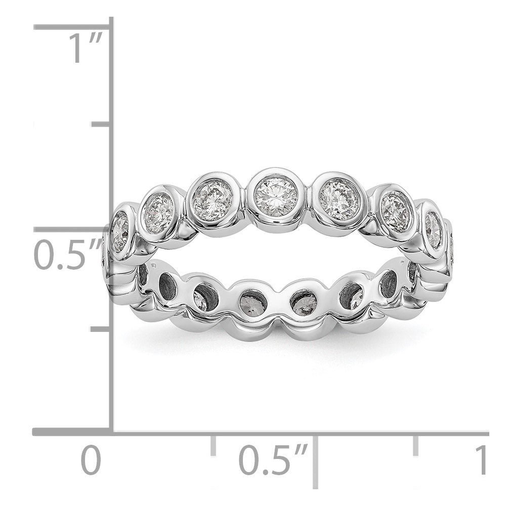 14k White Gold Polished Bezel-set 1 carat Diamond Complete Eternity Band
