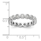 14k White Gold Polished Bezel-set 1 carat Diamond Complete Eternity Band
