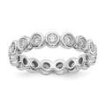 14k White Gold Polished Bezel-set 1 carat Diamond Complete Eternity Band