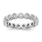 14k White Gold Polished Bezel-set 1 carat Diamond Complete Eternity Band