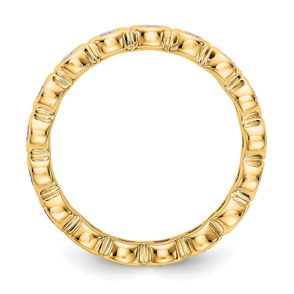 14k Polished Bezel-set 1 carat Diamond Complete Eternity Band