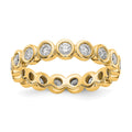 14k Polished Bezel-set 1 carat Diamond Complete Eternity Band