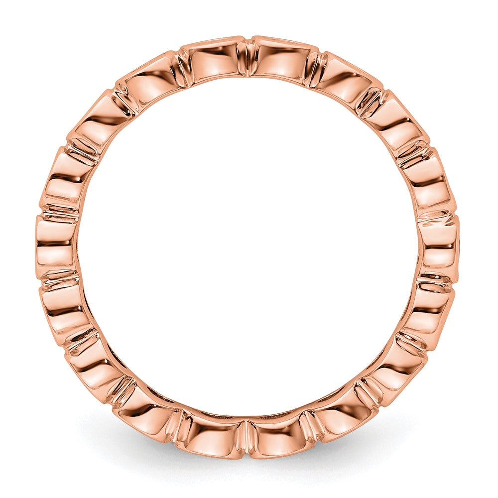 14k Rose Gold Polished Bezel-set 1 carat Diamond Complete Eternity Band