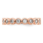 14k Rose Gold Polished Bezel-set 1 carat Diamond Complete Eternity Band