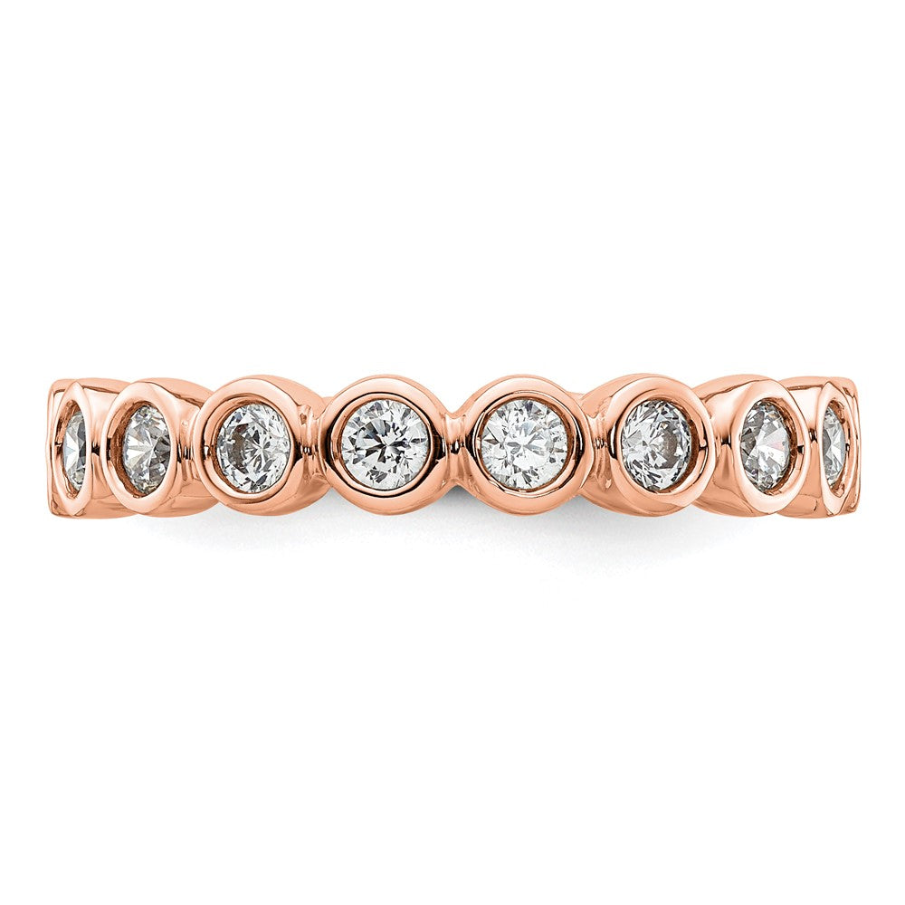 14k Rose Gold Polished Bezel-set 1 carat Diamond Complete Eternity Band