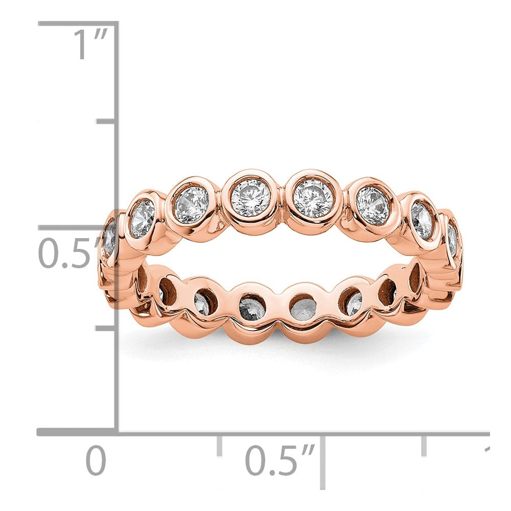 14k Rose Gold Polished Bezel-set 1 carat Diamond Complete Eternity Band