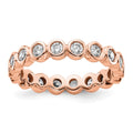 14k Rose Gold Polished Bezel-set 1 carat Diamond Complete Eternity Band