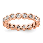 14k Rose Gold Polished Bezel-set 1 carat Diamond Complete Eternity Band