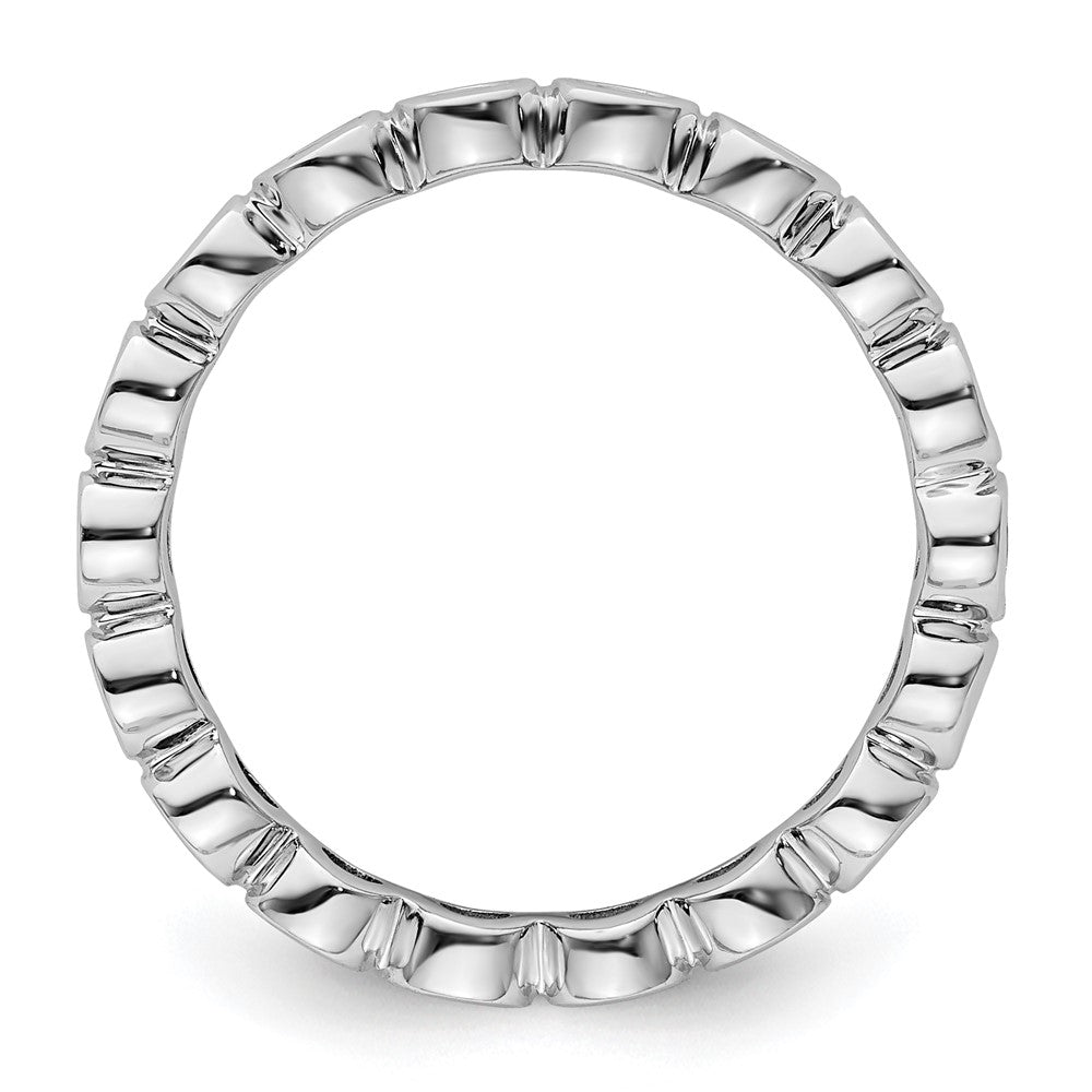 14k White Gold Polished Bezel-set 1 carat Diamond Complete Eternity Band