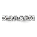 14k White Gold Polished Bezel-set 1 carat Diamond Complete Eternity Band