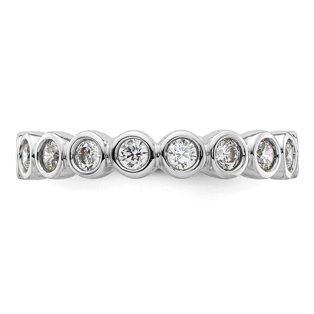 14k White Gold Polished Bezel-set 1 carat Diamond Complete Eternity Band