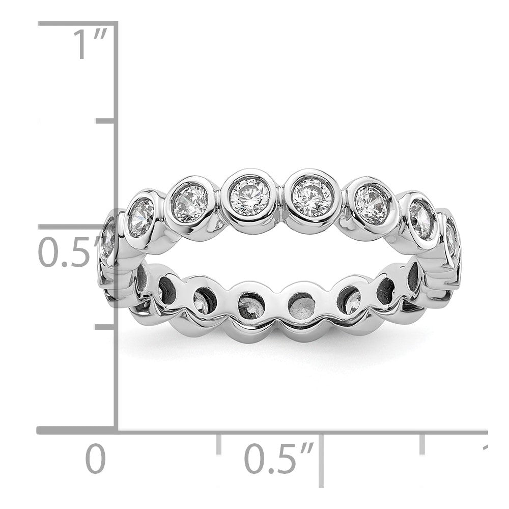 14k White Gold Polished Bezel-set 1 carat Diamond Complete Eternity Band