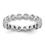 14k White Gold Polished Bezel-set 1 carat Diamond Complete Eternity Band