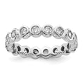 14k White Gold Polished Bezel-set 1 carat Diamond Complete Eternity Band