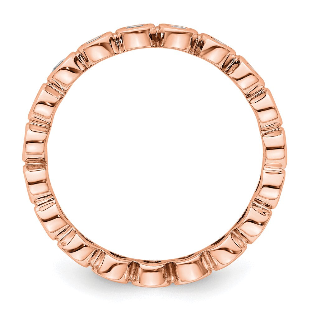 14k Rose Gold Polished Bezel-set 1 carat Diamond Complete Eternity Band