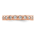 14k Rose Gold Polished Bezel-set 1 carat Diamond Complete Eternity Band