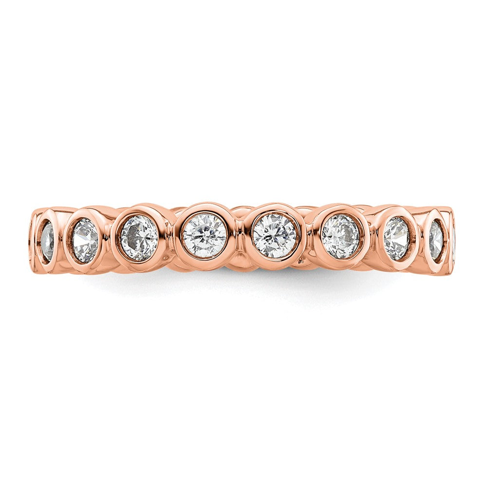 14k Rose Gold Polished Bezel-set 1 carat Diamond Complete Eternity Band
