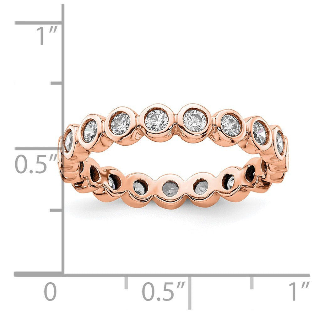 14k Rose Gold Polished Bezel-set 1 carat Diamond Complete Eternity Band