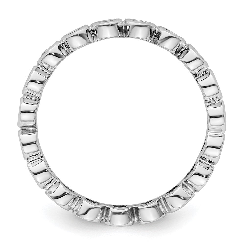 14k White Gold Polished Bezel-set 1 carat Diamond Complete Eternity Band