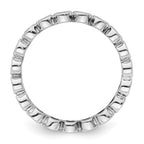 14k White Gold Polished Bezel-set 1 carat Diamond Complete Eternity Band