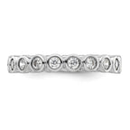 14k White Gold Polished Bezel-set 1 carat Diamond Complete Eternity Band