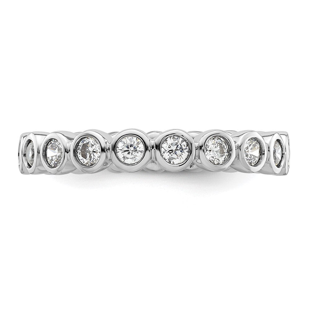 14k White Gold Polished Bezel-set 1 carat Diamond Complete Eternity Band