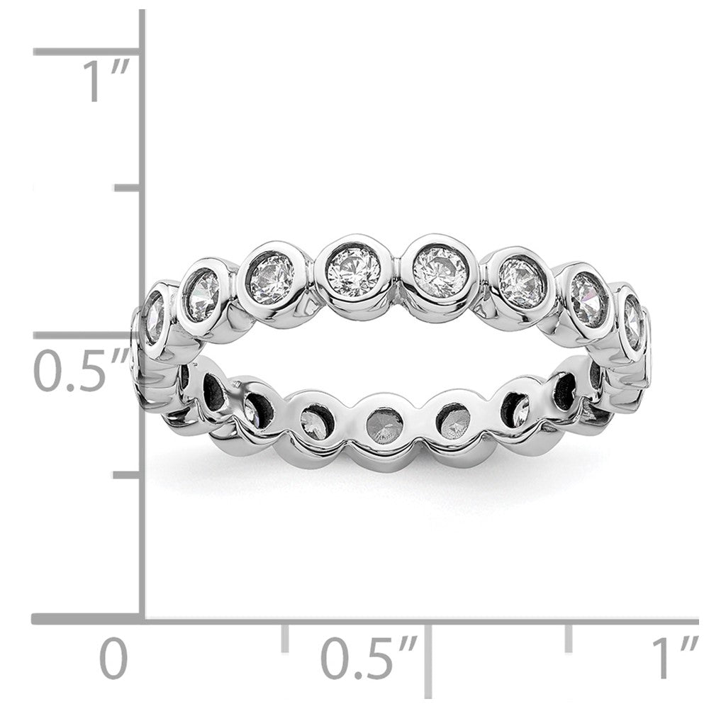 14k White Gold Polished Bezel-set 1 carat Diamond Complete Eternity Band