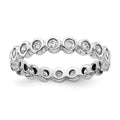 14k White Gold Polished Bezel-set 1 carat Diamond Complete Eternity Band