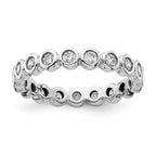 14k White Gold Polished Bezel-set 1 carat Diamond Complete Eternity Band
