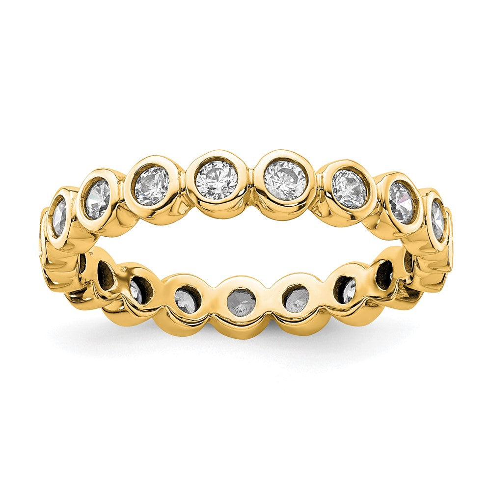 14k Polished Bezel-set 1 carat Diamond Complete Eternity Band