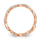 14k Rose Gold Polished Infinity Shared U Prong Diamond Eternity Band