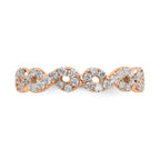 14k Rose Gold Polished Infinity Shared U Prong Diamond Eternity Ba