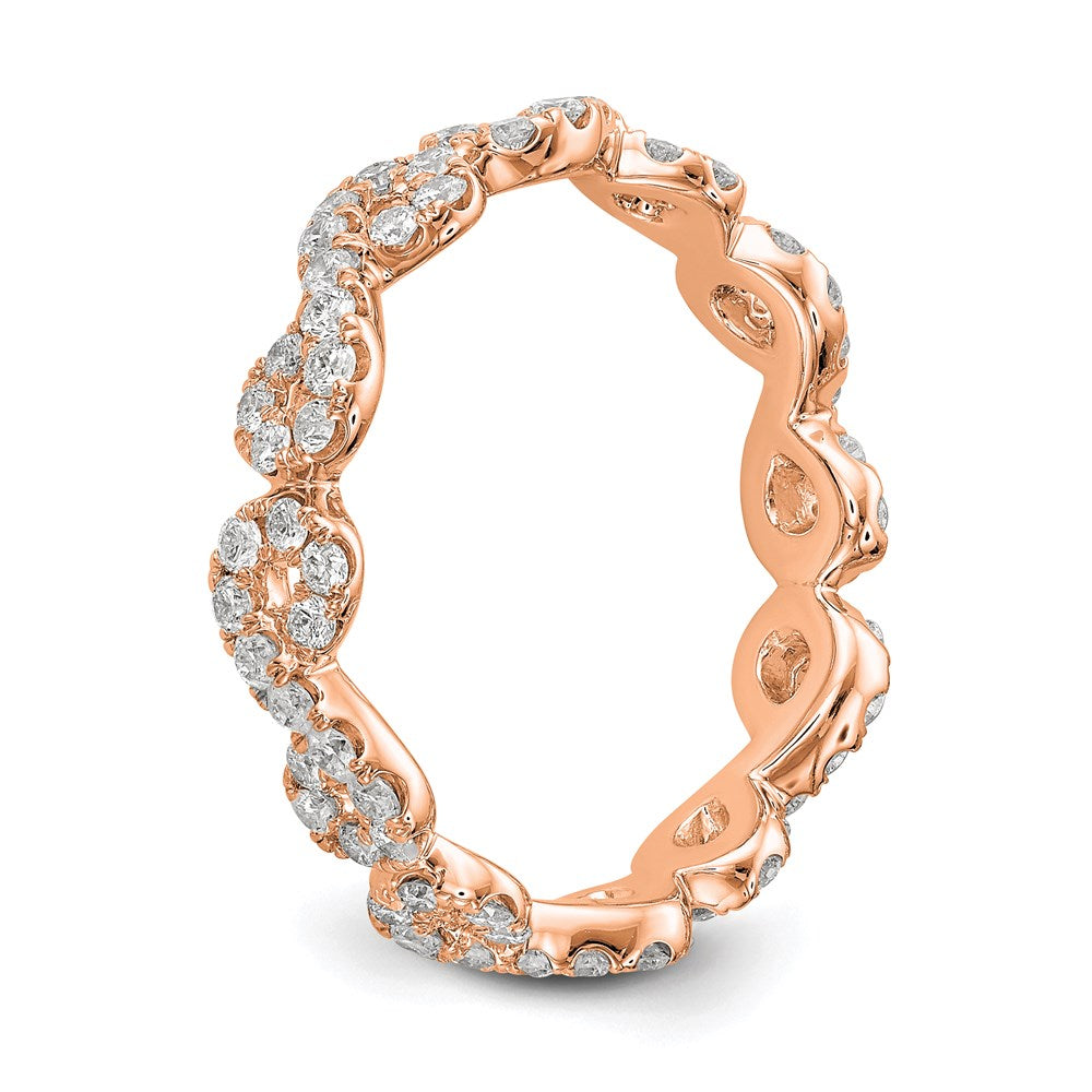 14k Rose Gold Polished Infinity Shared U Prong Diamond Eternity Ba