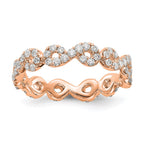 14k Rose Gold Polished Infinity Shared U Prong Diamond Eternity Ba