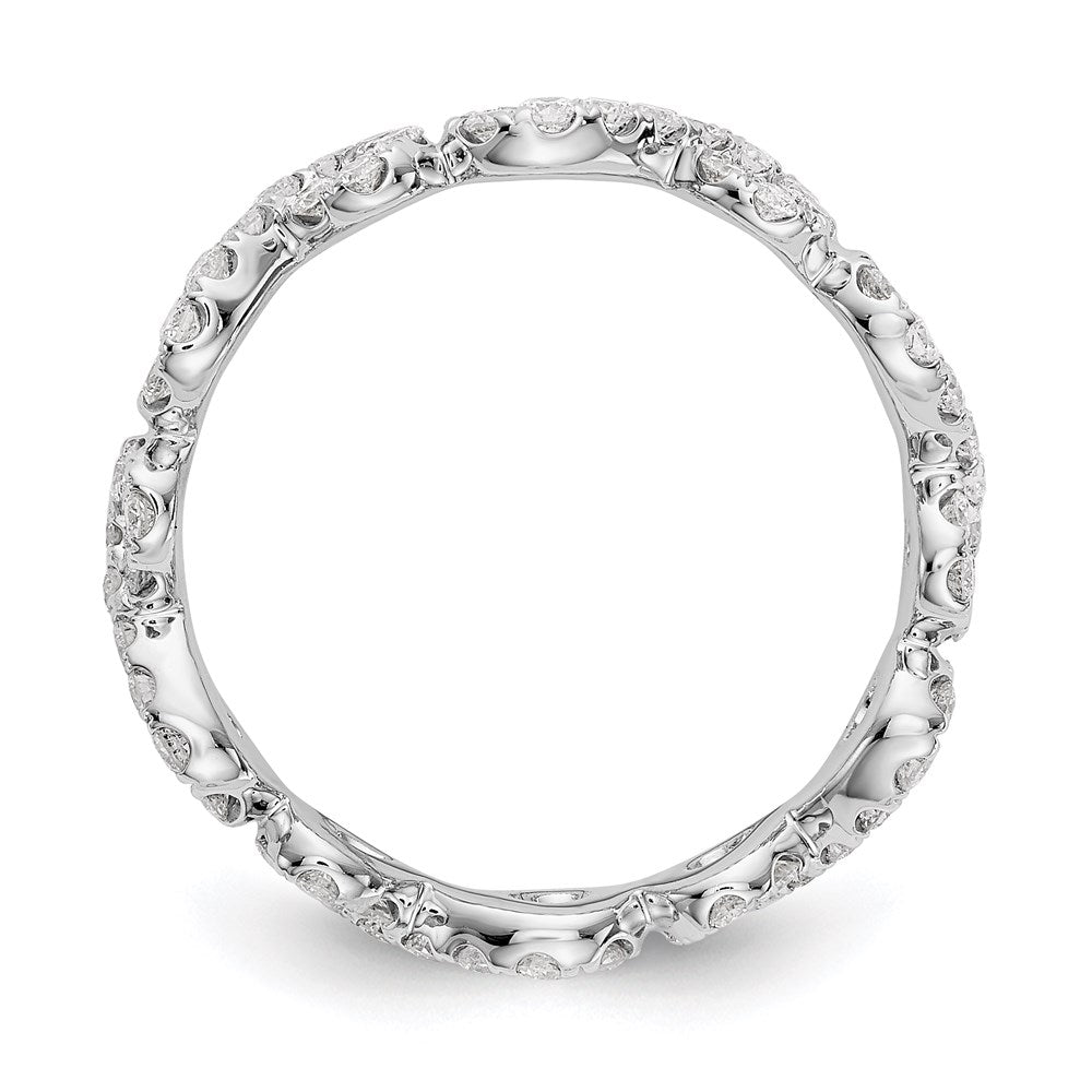 14k White Gold Polished Infinity Shared U Prong Diamond Eternity B
